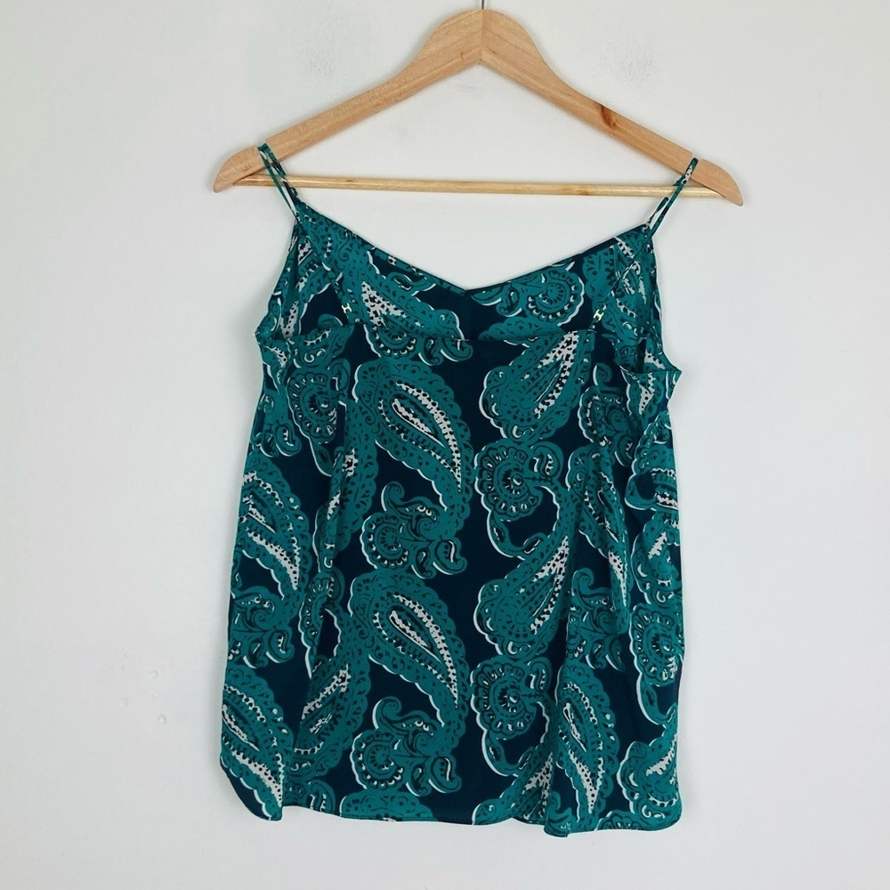 Stella McCartney poppy snoozing stretch silk green & blue paisley print camisole - Picture 5 of 8